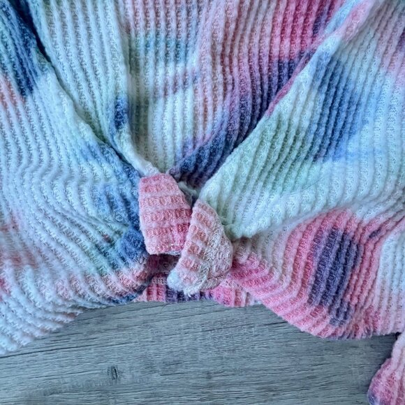 Abercrombie Kids (2) Waffle Knit Thermal Shirts Tie Die Warm Fall Cozy Girlhood - Picture 6 of 7